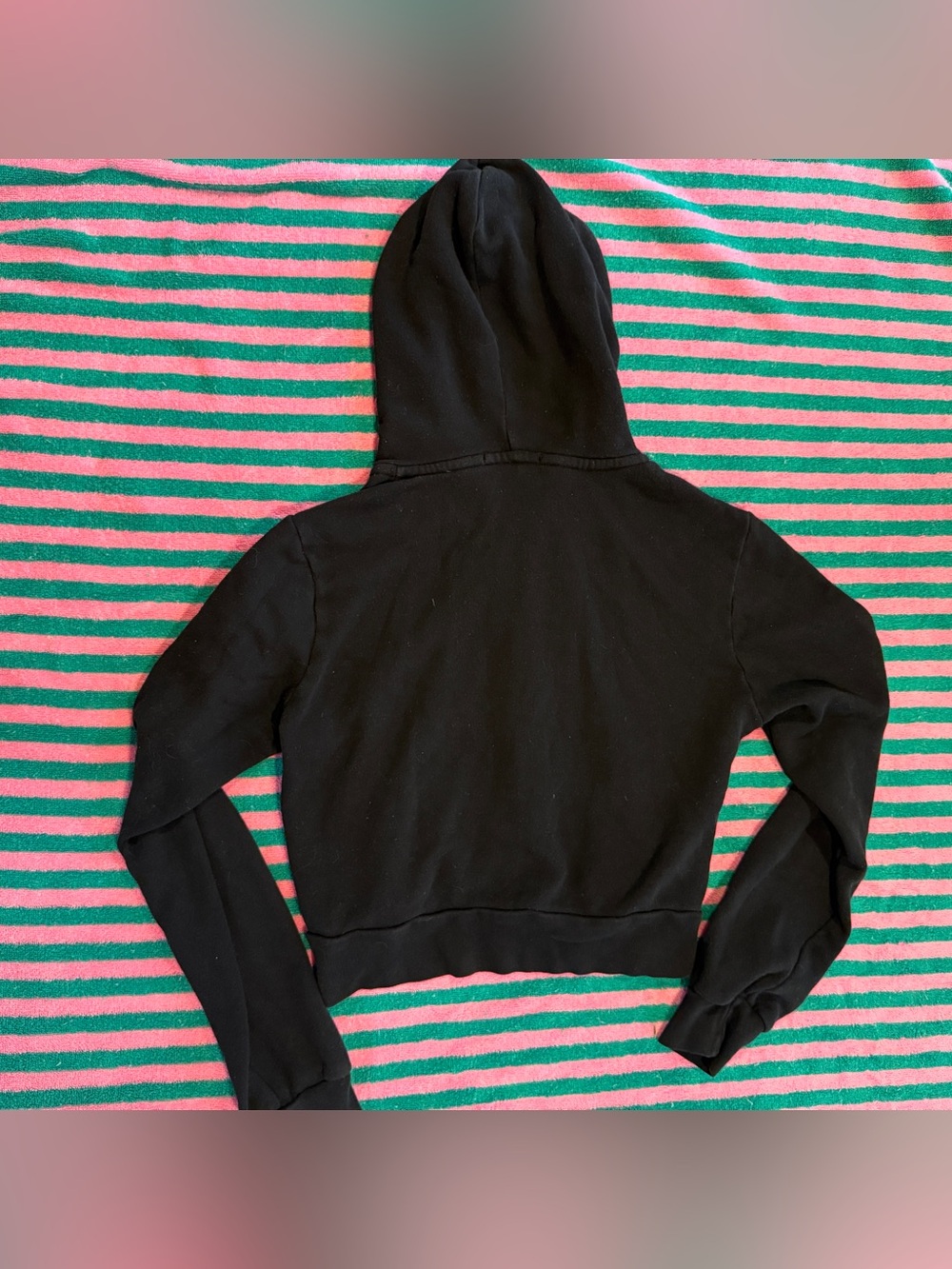 Brandy Melville Black Zip Hoodie with Drawstring - Picture 3 of 3